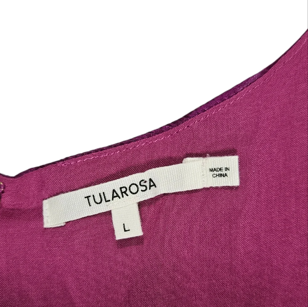 Tularosa Revolve Eliza Magenta Surplice Mini Dress Size Large Asymmetric Flirty - Picture 11 of 16